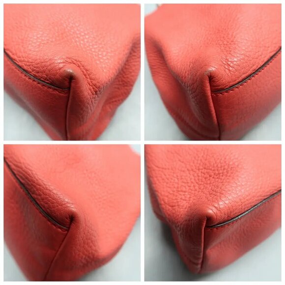 GUCCI Soho Chain Watermelon Red  Leather Shoulder Bag 760-122224 - Picture 6 of 12